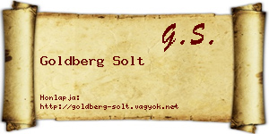 Goldberg Solt névjegykártya